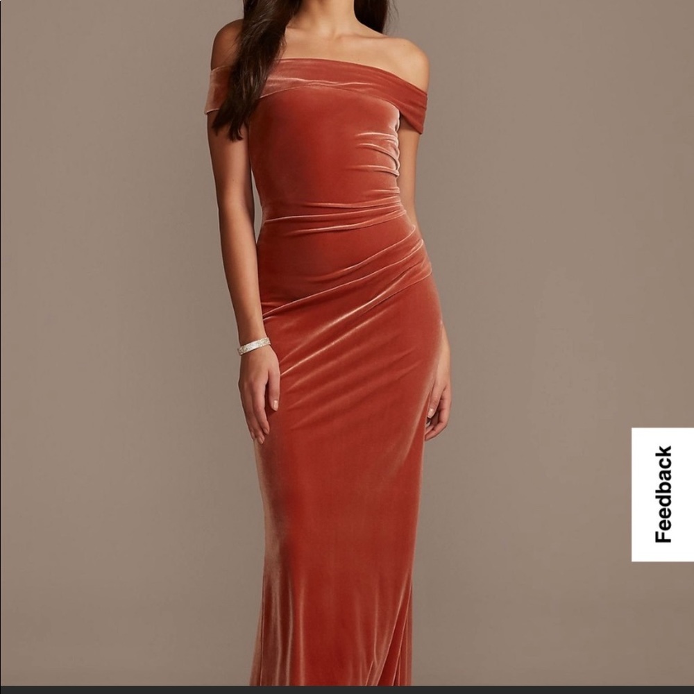 Velvet off the shoulder dress
